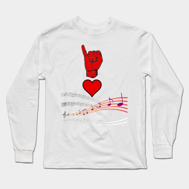 I Love Music Long Sleeve T-Shirt by MAGIDMIDOU89